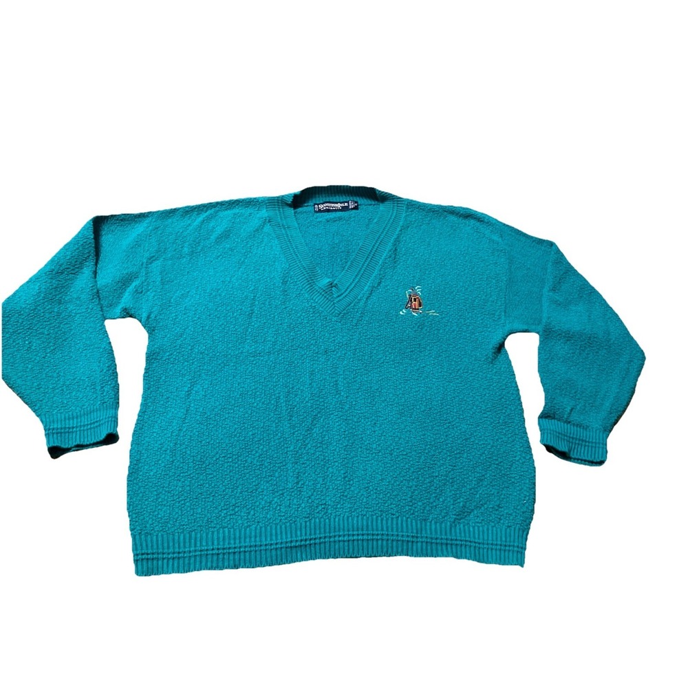 VTG 90's Scottish Isle by Bernette Golf Mens Sweater XL Knit Hand Framed USA